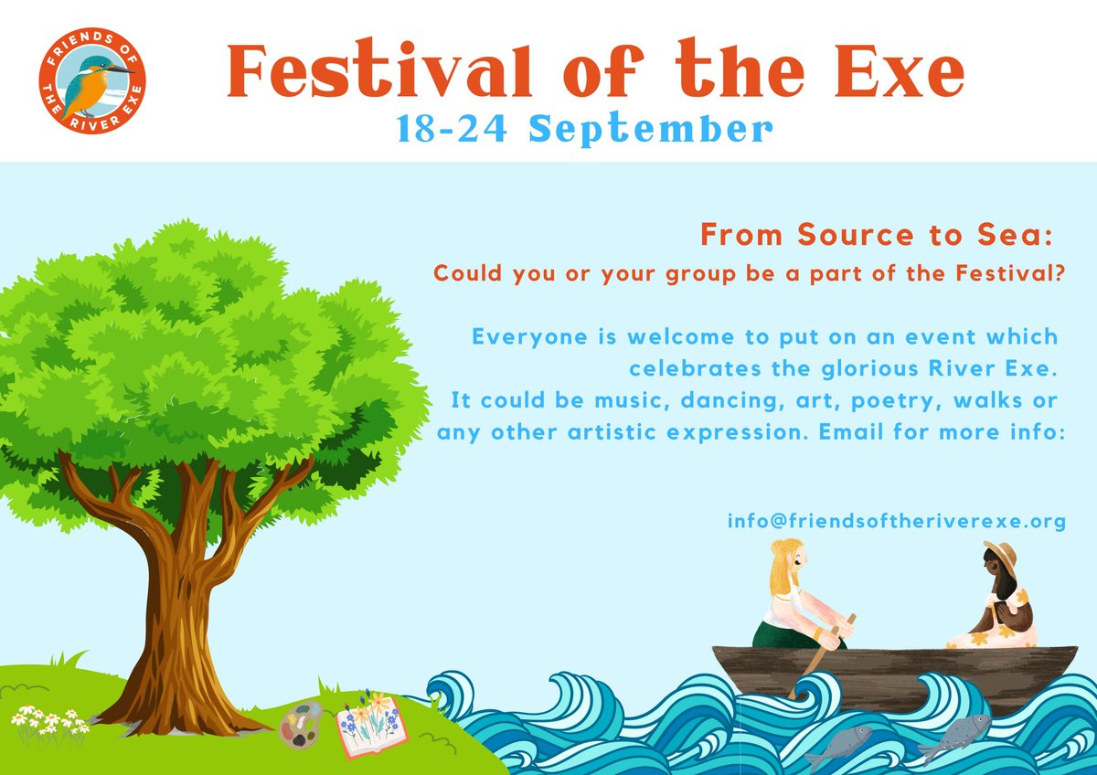 Last week we met with new Festival group & heard their ideas about how they’d like to celebrate the Exe. If there’s something you’d like to put on then fill in this form forms.gle/3DEfr1Jtao3Ndq… & send to us by 7th July. We’re waiting to see what people’s capacity is to proceed.