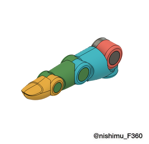 nishimu_F360's tweet photo. 1/3スケールの可動手首の親指を製作し、#エキマテ で出力しました。爪もしっかり出ていて嬉しいです〜！ https://t.co/kPbZUCO2z6