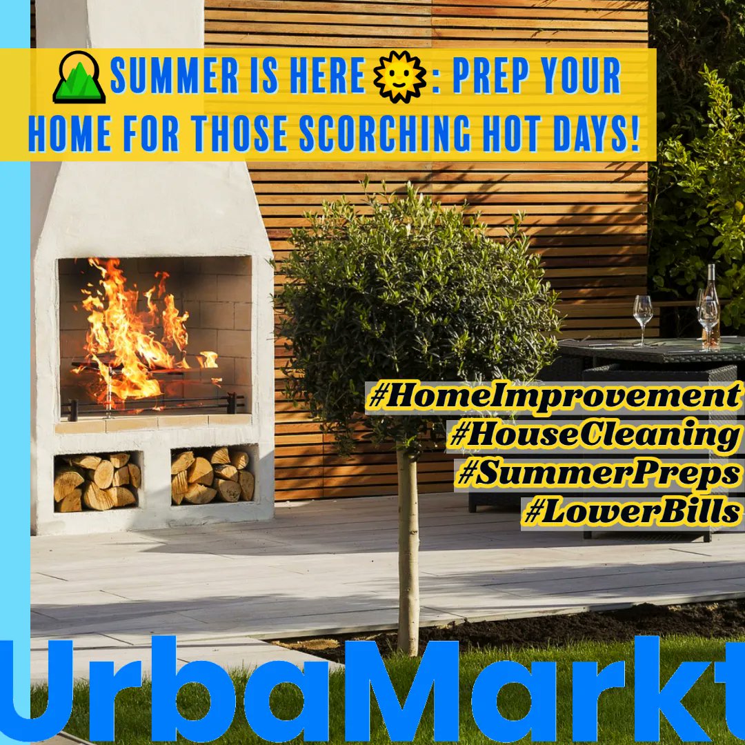 🌄 FINALLY, THE COLD DAYS ARE OVER 🌞: PREP YOUR HOME FOR THOSE SCORCHING HOT SUMMER TIMES! Learn all about the best ways to lower your summer electric bills.
buff.ly/3qMVKdd 
#UrbaMarkt #HomeImprovement #HouseCleaning #SummerPreps #LowerBills