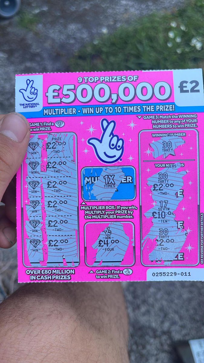 Our Louis just had this on a scratchcard, fvckin bummer 9 winners £20 😆