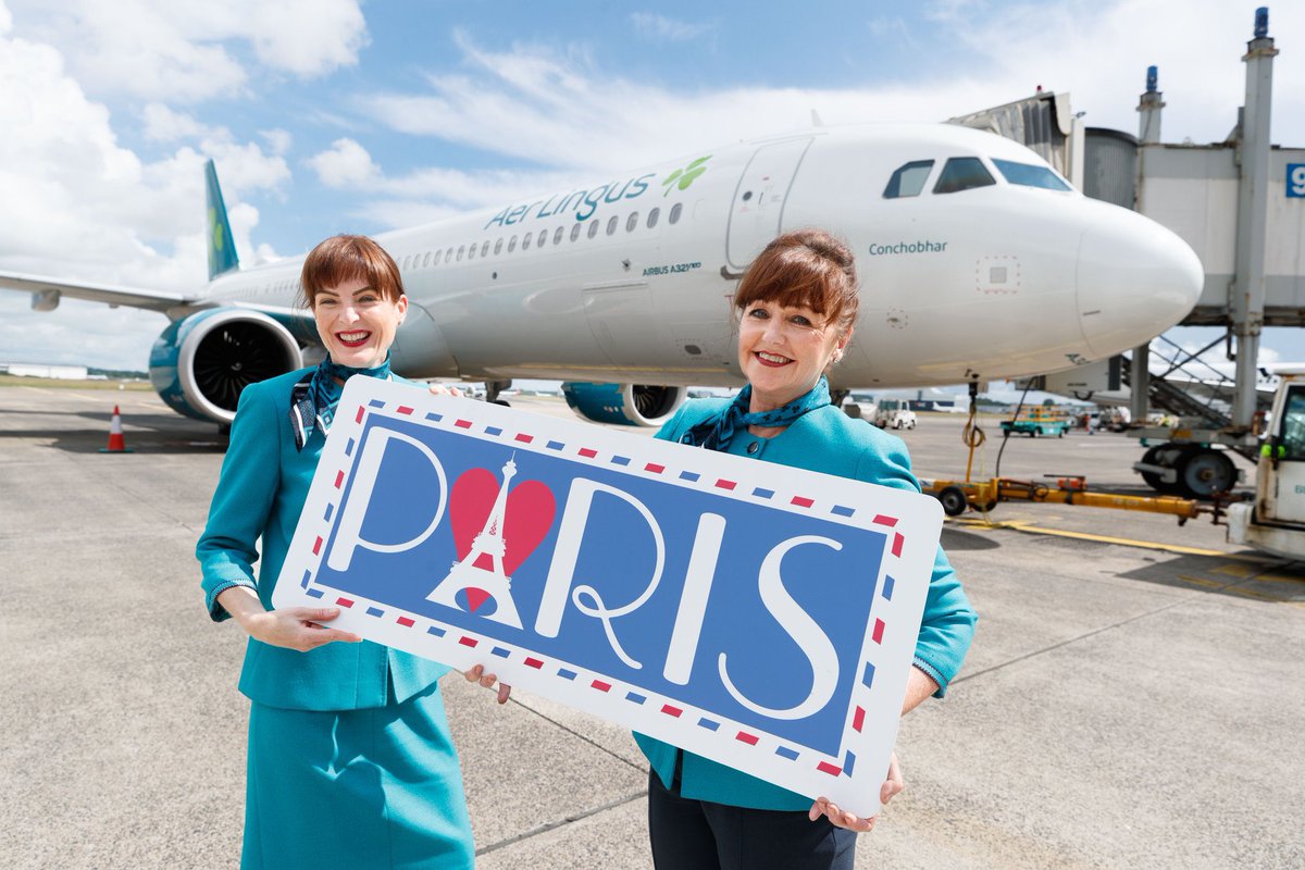 Aer Lingus (@aerlingus) on Twitter photo Bonjour from Shannon 👋 🇫🇷
Thrilled to tell you we’re launching a new <a href="/ShannonAirport/">Shannon Airport</a> - Paris service from 22 Sept 🥳
Choose from 2 weekly flights - just in time to bring #HomeAdvantage to the Rugby World Cup 😉☘️
📸 Crew members Michelle and Elaine Bonjour from Shannon 👋 🇫🇷
Thrilled to tell you we’re launching a new <a href="/ShannonAirport/">Shannon Airport</a> - Paris service from 22 Sept 🥳
Choose from 2 weekly flights - just in time to bring #HomeAdvantage to the Rugby World Cup 😉☘️
📸 Crew members Michelle and Elaine