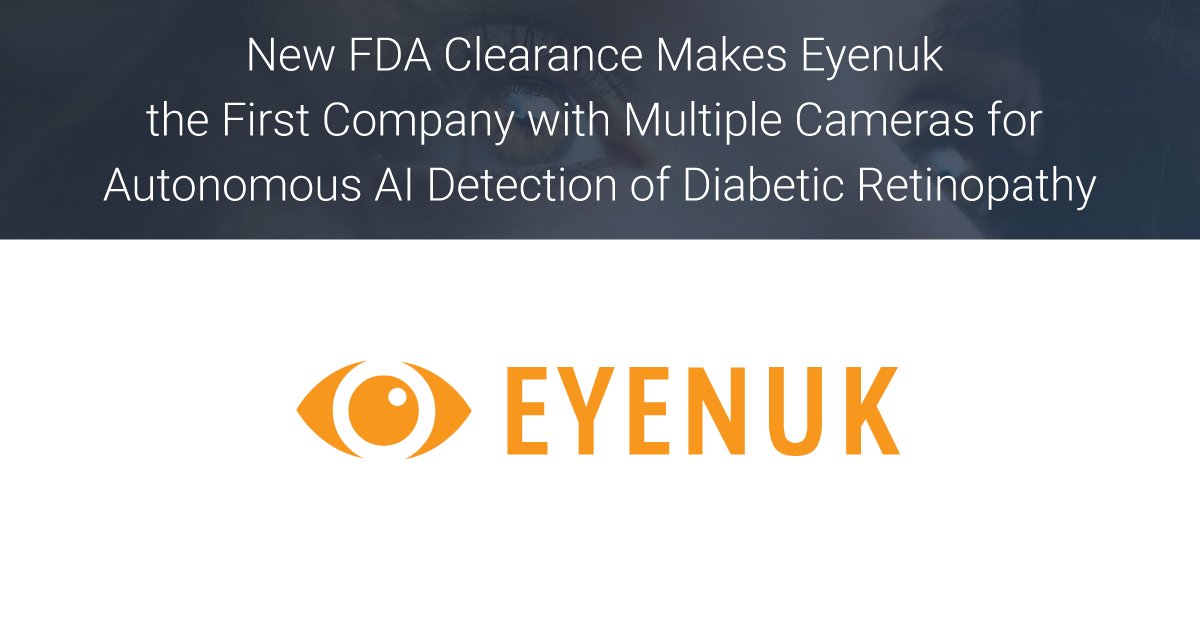 Today is an Exciting Day and the Next Big Step in Eyenuk's Mission to Prevent Blindness through Detection for Diabetic Patients! lnkd.in/dctH-Ecs #aiforhealthcare #eyeart #earlydetection #diabetesawareness