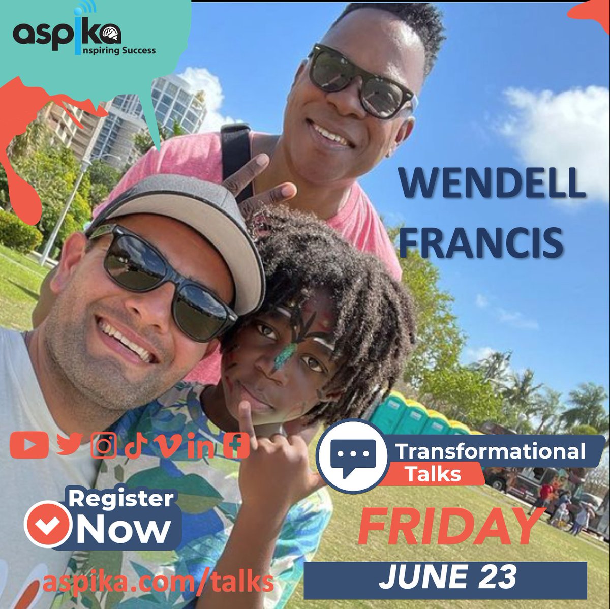 ASPIKA welcomes Wendell Francis
Friday, June 23
Register at aspika.com Talks
#LifeVariableAnnuity #securitiesinvestment #financialplanning #financialliteracy #profit #nonprofit #aspika #neurodiversity #lovewhatyoudo #lovewhoyouare #financialservices #investment
