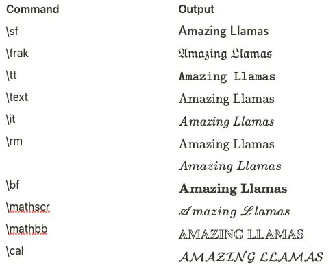 📒 Notion Tips 📒

Use "\COMMAND{TEXT HERE}" in the Math Block to get all these different fonts in your <a href="/NotionHQ/">Notion</a> workspace!

#notion #notiontwt