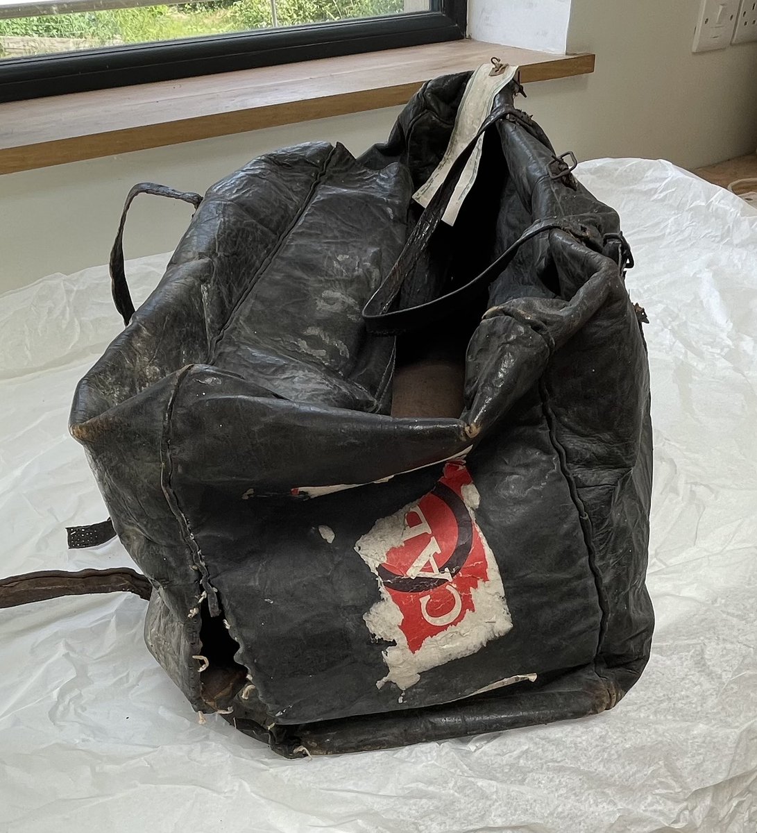 CConserveCymru's tweet photo. To mark #WindrushDay we have begun conservation on this cherished
#WindrushEmpire #leather holdall which was donated to @PembrokeDockHeritageTrust. @CConserveCymru offers free conservation and advice from profits made, and PDHT is our first successful applicant ! https://t.co/sWaCIgM6XN