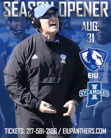 Getting closer 🏈⏲️
10 Weeks until the 2023 @EIU_FB season opener Thursday - August 31 at Indiana State 🏈   

Purchase @EIU_Panthers season tickets now at eiupanthers.com/fbtickets   
or by calling 217-581-2106    

EIU home opener Sept. 16 against Illinois State