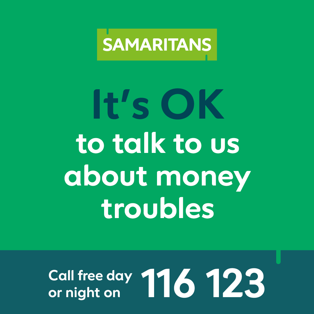 There’s lots of talk in the news and on social media about the rise in interest rates today, so we just wanted to remind you that you can talk to our volunteers about anything, including money worries. We’re here 24/7 💚1/2