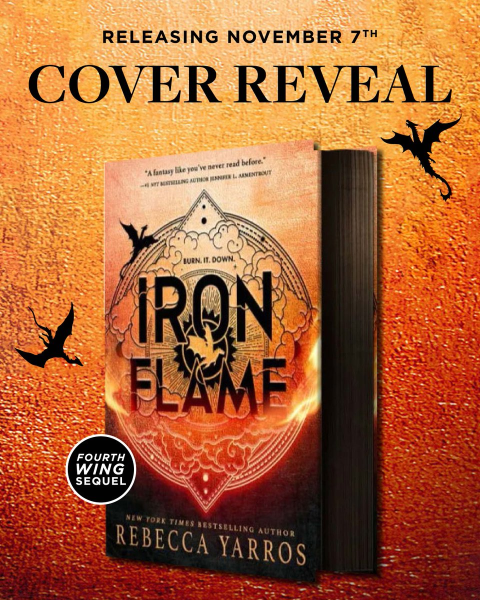 Bad news: there are still 138 days until IRON FLAME, the sequel to Rebecca Yarros' FOURTH WING is out. Good news: to tide us over, we've got the cover reveal! Pre-order your copy here: bit.ly/3r1CkRT