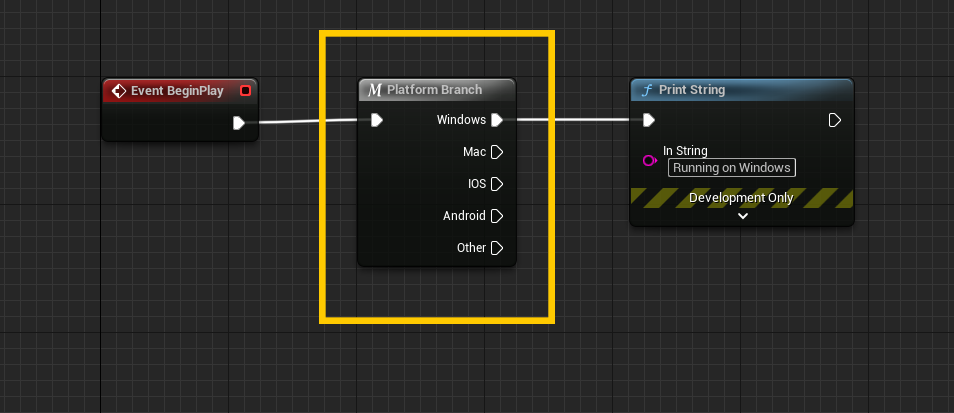 It's actually fairly easy to execute some of your blueprint logic based on the platform your game is running on. 💻

You can create a simple macro like this one to easily use it all across your Blueprints 👇

#UnrealEngine #gameDev #indieDev