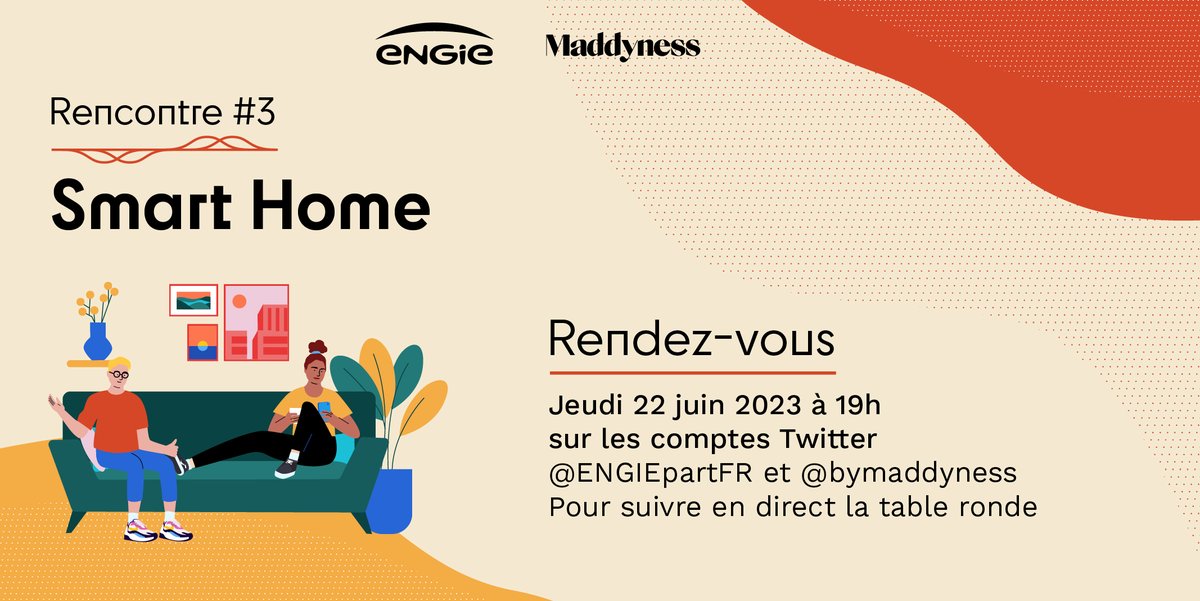 Dès 19h tous présents pour suivre les Brigadoux ➡️@ChanPerco @emiliemarquois @DelpheF @camillejourdain @AnnieLichtner @LaBrigadeDuWeb pour être incollable sur #SmartHome et les solutions d’@ENGIEpartFR en matière de #maisonconnectée et d’énergie avec @bymaddyness #JAgisAvecENGIE