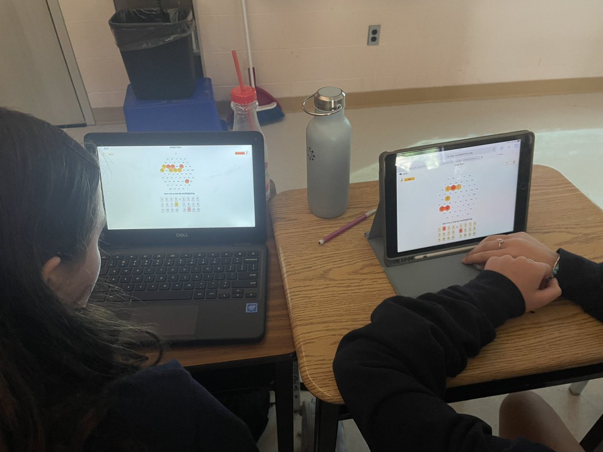 mrschen_hcdsb's tweet image. Number Hive tournament today! This game allows us to use problem solving and multiplication facts to try and get four in a row and block our opponent! @stjburlington #HCDSBmath