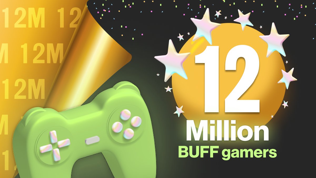 BUFF_Team's tweet photo. Celebrating 12 Million Gamers with Buff!🎉
Yes!
We have reached an incredible milestone: 12 Million passionate gamers like YOU!
From the bottom of our hearts, we want to express our sincere gratitude for being a part of our ever-growing community!
#buffgame #gamers #gaming https://t.co/gSsZVGwVjV