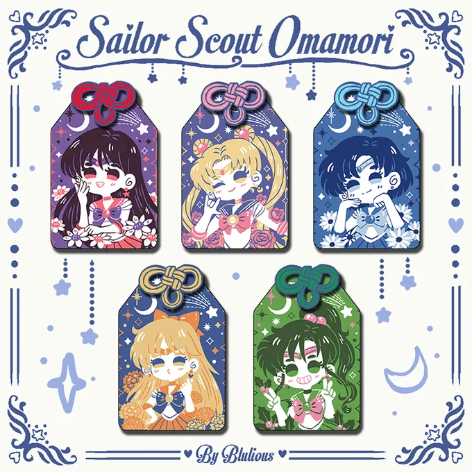 ✨💘Sailor Scouts Omamori Preorders!💘✨  We only have a limited amount. Once these are out, Im not making any more. So please put in any orders if you want to add a scout to your collection! Item will ship August 1, 2023.  