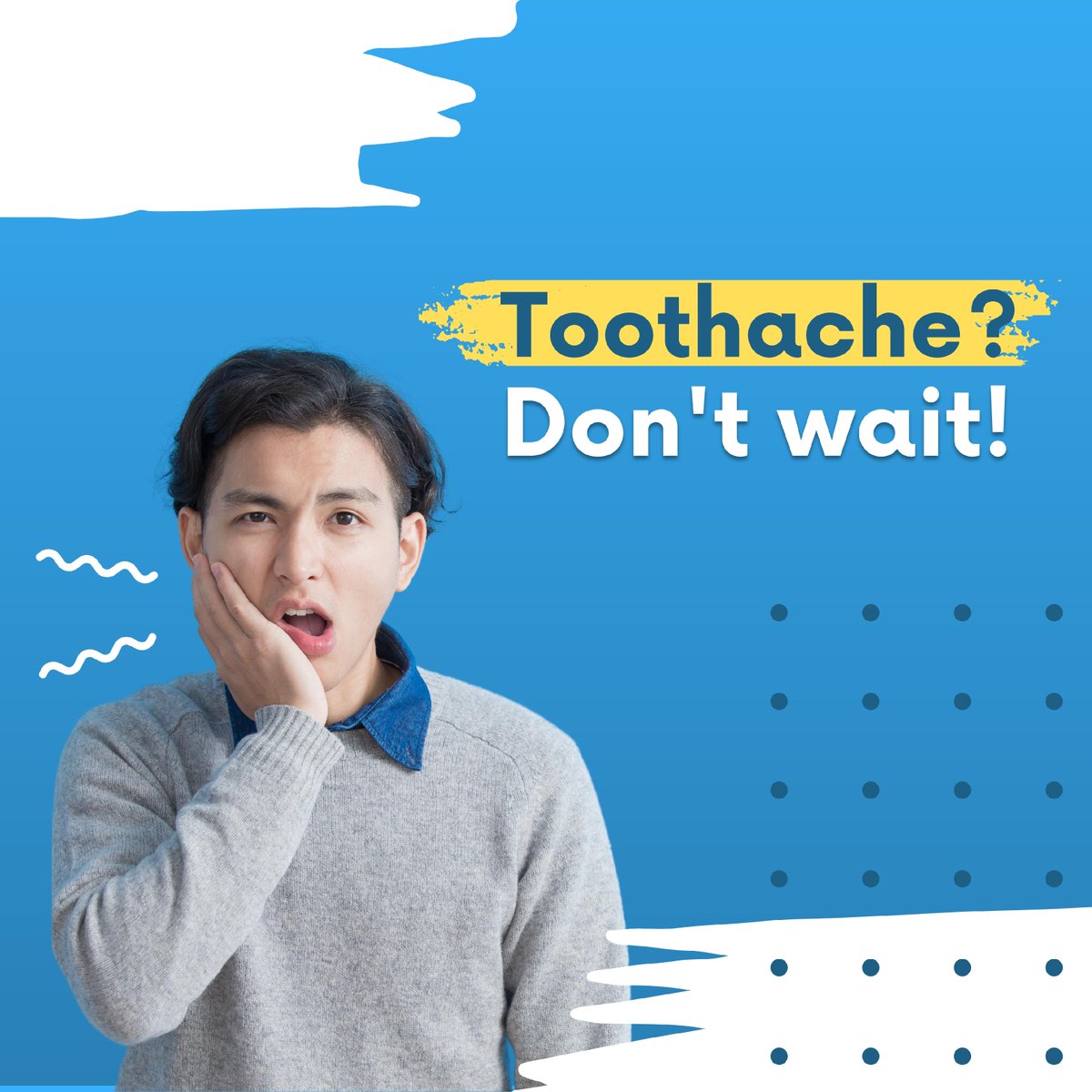 🦷 If you are experiencing any kind of tooth pain, please don't wait to give us a call! It could be something more serious so lets get it taken care of right away. #toothache #DontWait