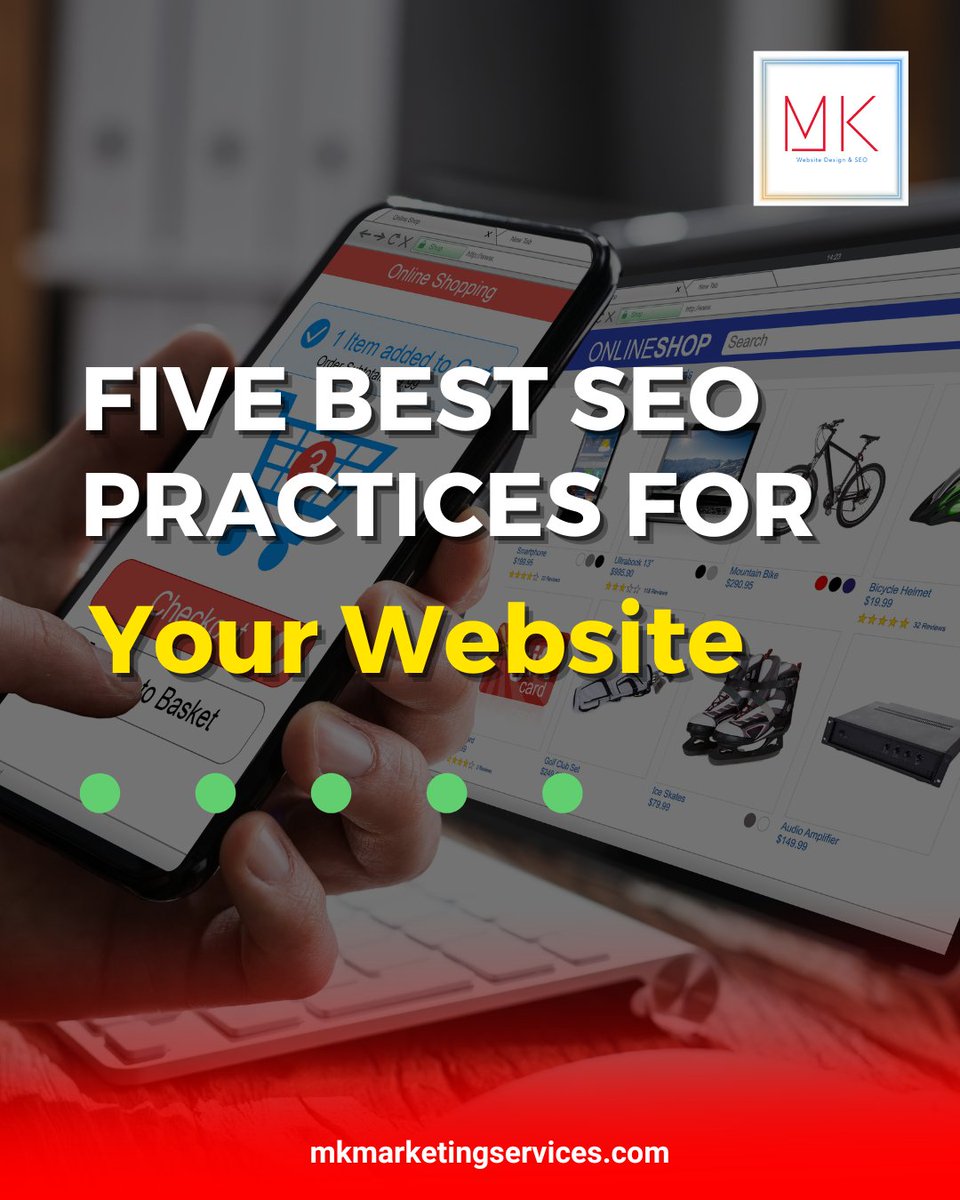 mkwebsiteandseo's tweet image. Master SEO optimization with these five practices - keywords, intent, meta, speed, and images.
.
Visit bit.ly/3CKdtVz to learn more.
.
#seopractices #keywordoptimization #searchintent #metadescriptions #loadingspeed #imageoptimization #businessdevelopment #userexperience