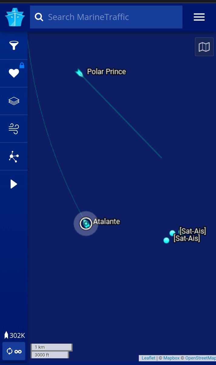 #Atalante and #PolarPrince have changed their course. #Atalante is now heading North-West at 8kts while #PolarPrince is heading East at 3 kts. 

Not sure what it means but most likely that the ROV is not under yet.