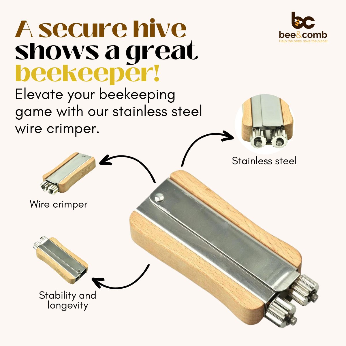 KarenAvetisyan2's tweet image. Elevate your beekeeping game with our stainless steel wire crimper. Achieve sturdy and secure frame wiring, ensuring the stability and longevity of your beekeeping endeavors.

Up your beekeeping game with us
beekeepingservices.com/product/bee-fr…
.
#BeekeepingEssentials #WireCrimper