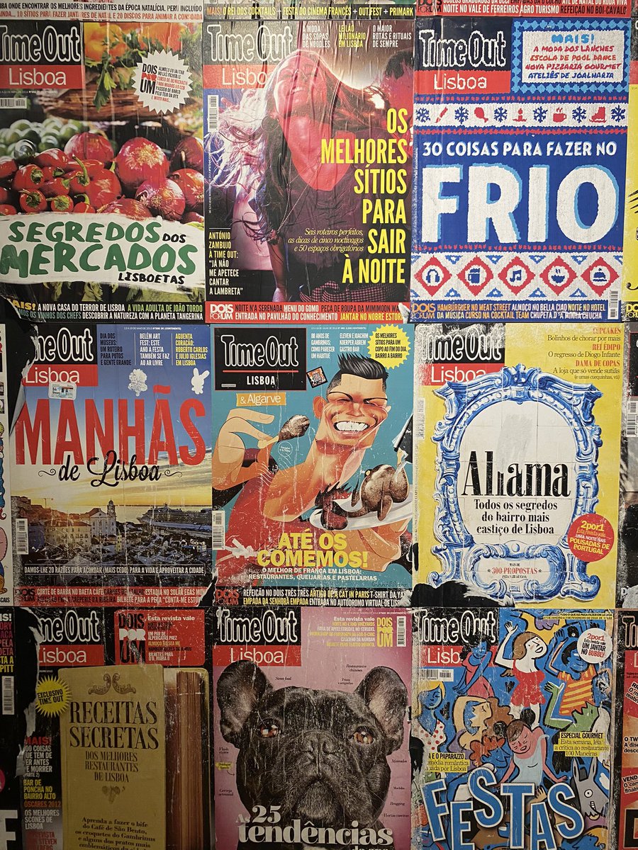 Love this: magazine covers at the Time Out Market in Lisbon. #DMU #DMUGlobal