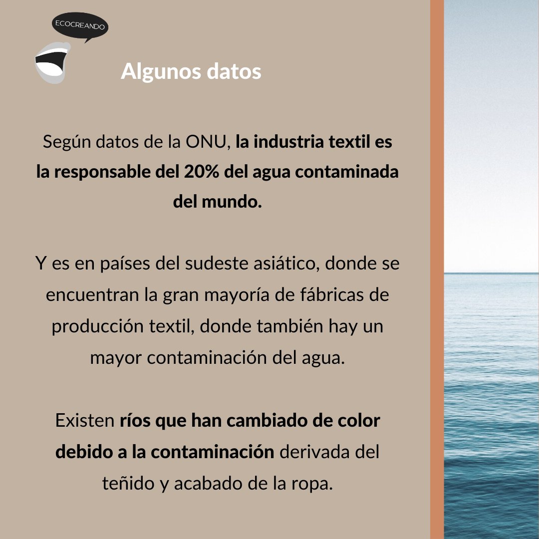 📣¿Conoces el impacto ambiental 🌎 y de contaminación de agua que tiene el sector de la moda 👗?

🧐 Hoy os traemos algunos datos preocupantes sobre este sector que es uno de los más contaminantes,  👉 Desliza las imágenes 

Episodio completo aquí => go.ivoox.com/rf/110404551