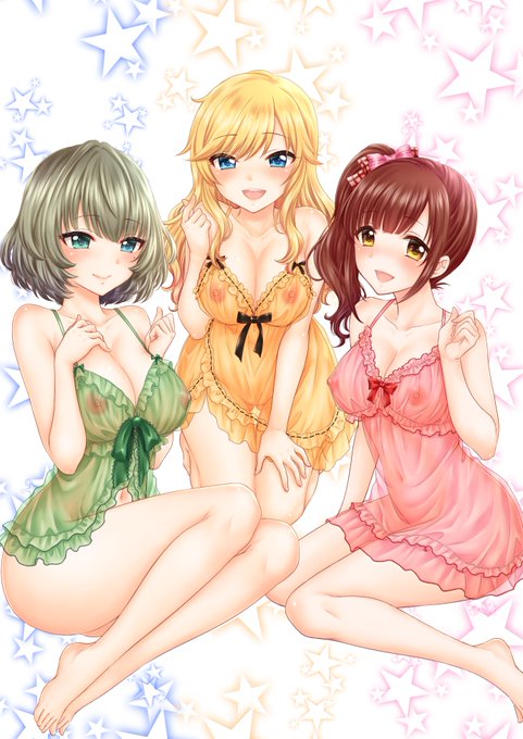 透けキャミ楓さん唯ちゃ響子ちゃん 