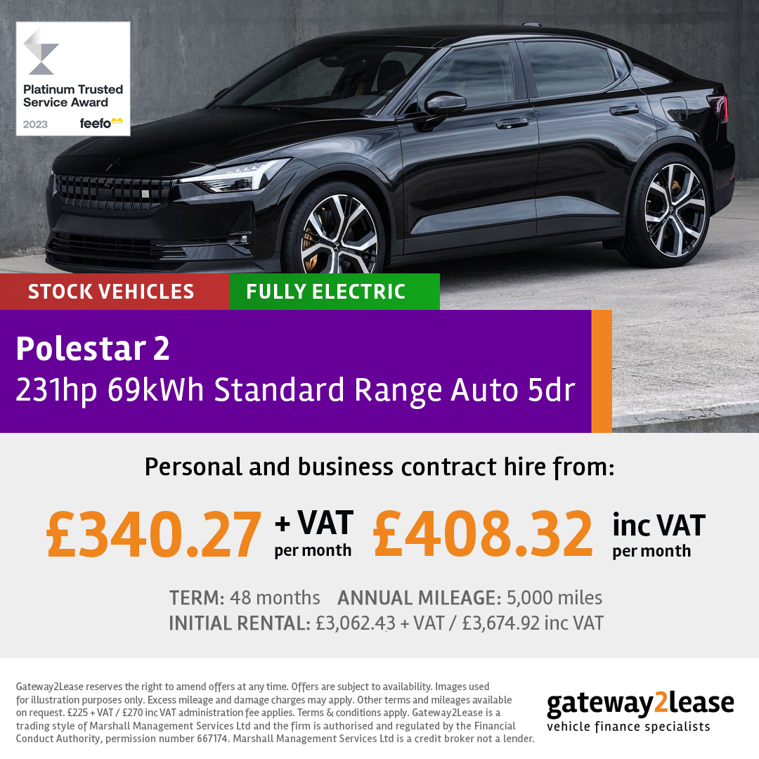 🔌Lease a #Polestar 2 231hp 69kWh Standard Range Auto 5dr from just £340.27 + VAT / £408.32 inc VAT p/m.

Cars in stock. Visit our website for more information and request your quote today: gateway2lease.com/cars/polestar/…

#carleasing #contracthire #polestar2 #ev #newcar #gateway2lease