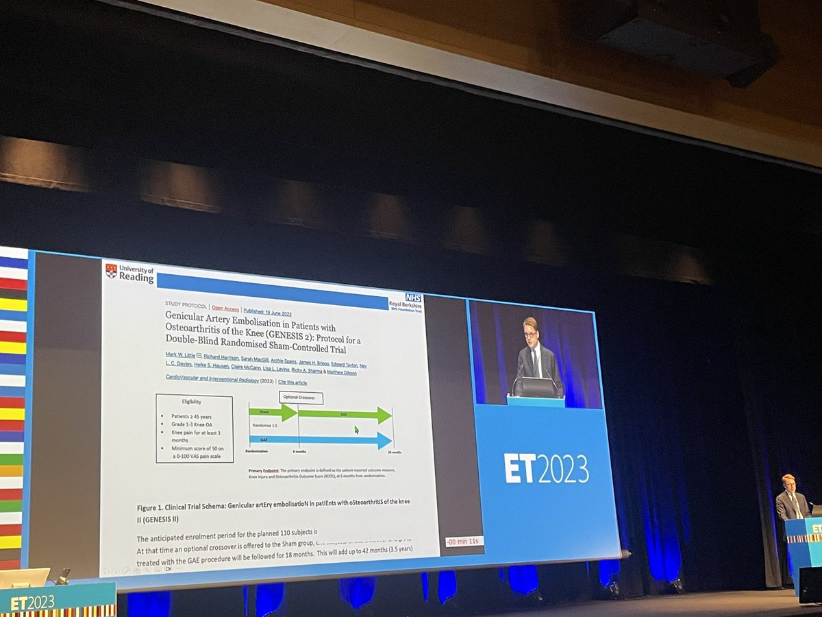 The research and advancements in treatment of knee joint pain with GAE are set to redefine the field of orthopaedics 💡! Exciting times ahead for patients and healthcare professionals alike🌟 @marklittle_IR 
#ET2023 <a href="/cirsesociety/">CIRSE</a> <a href="/BSIR_News/">The British Society of Interventional Radiology</a> <a href="/IRadResearch/">UK IR Trainee Research Collaborative (UNITE)</a> @IR_juniors <a href="/TraineesBSIR/">BSIR Trainees (British Society of IR Trainees)</a>