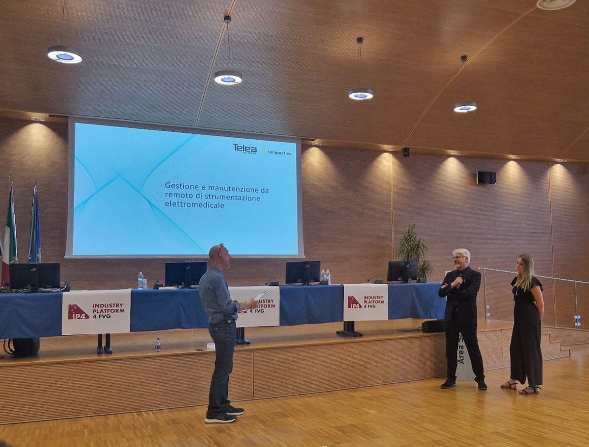 tempestive_com's tweet photo. #IndustryPlatform4FVG: Telea Medical e Giorgia Chiaradia presentano l'integrazione dell'#IoT nel settore medico, grazie a Nuboj di Tempestive. #Digitalizzazione dei dispositivi, miglioramento delle prestazioni e rispetto delle normative 👉🏼https://t.co/IvsfznWu3x https://t.co/CXAvc42l5E