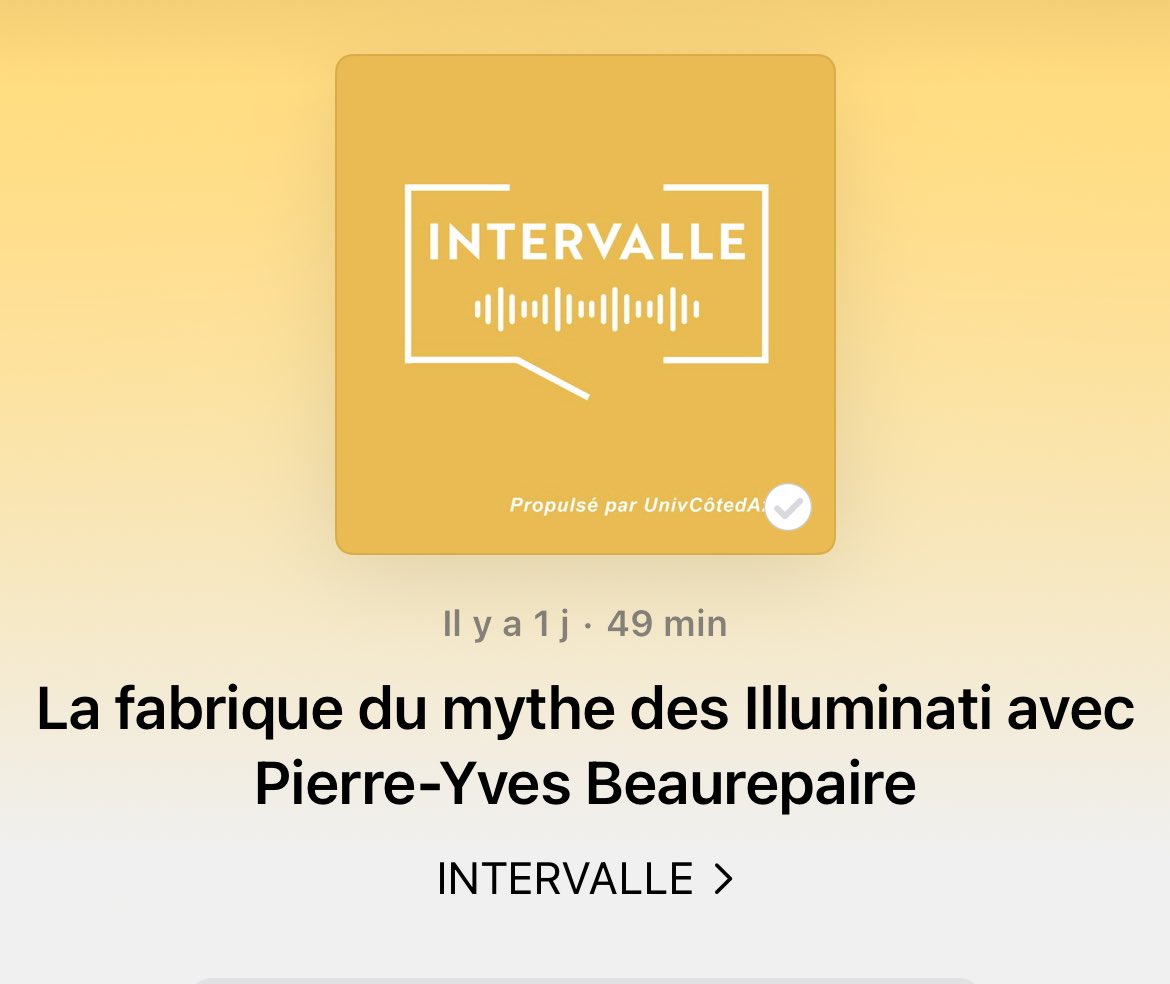 Heureux d’inaugurer le podcast Intervalle d @Univ_CotedAzur avec l’excellent Guillaume Rinaldi Chargé de projets de médiation scientifique Service Science et Société Précision : enregistré avant la proclamation du prix du @Senat du livre d’histoire podcast.ausha.co/intervalle/la-…