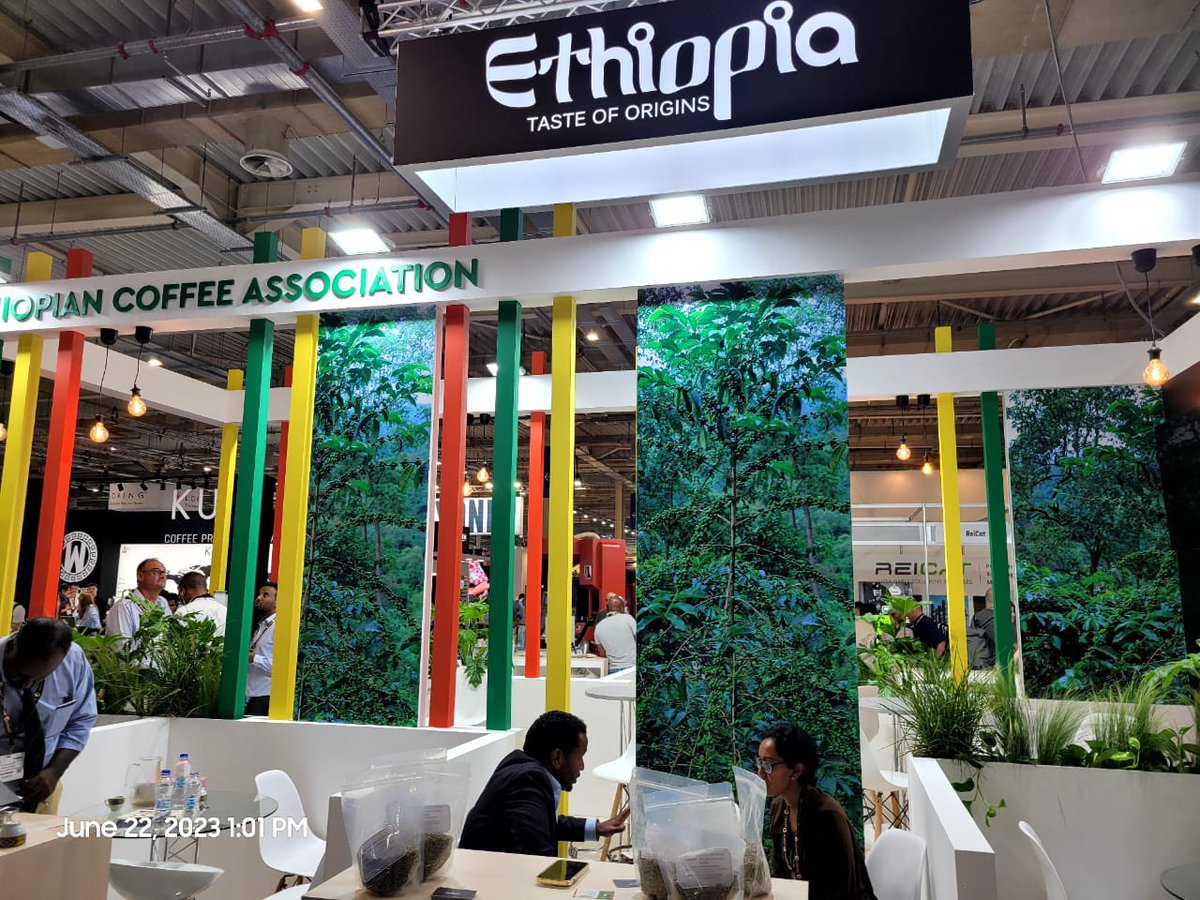 💚💛❤️World of Coffee Athens in full swing #landoforigins #ethiopiancoffees @DaggiesExpress @YaEthiopia