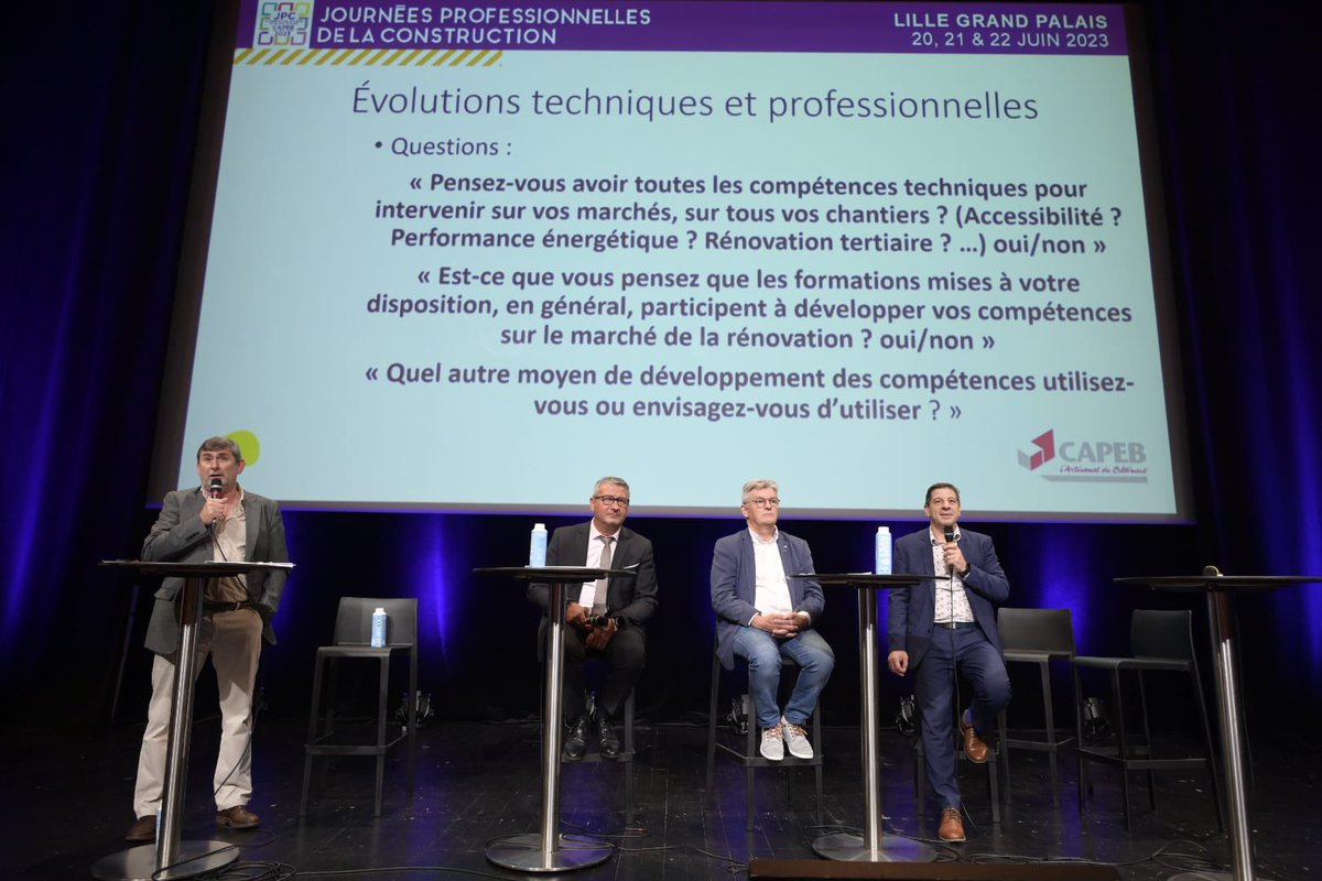 #JPC2023 : lors de l’atelier dédié à l’artisanat du #bâtiment &amp; la #rénovation, la CAPEB a rappelé que les #TPE du bâtiment étaient les 1eres actrices de la rénovation grâce à leurs compétences techniques, leur rôle sociétal (proximité avec les clients) &amp; leur rôle économique.