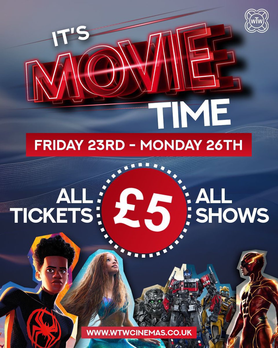 All tickets for all shows from Friday 23rd - Monday 26th are just £5.00 each! #lovecinema