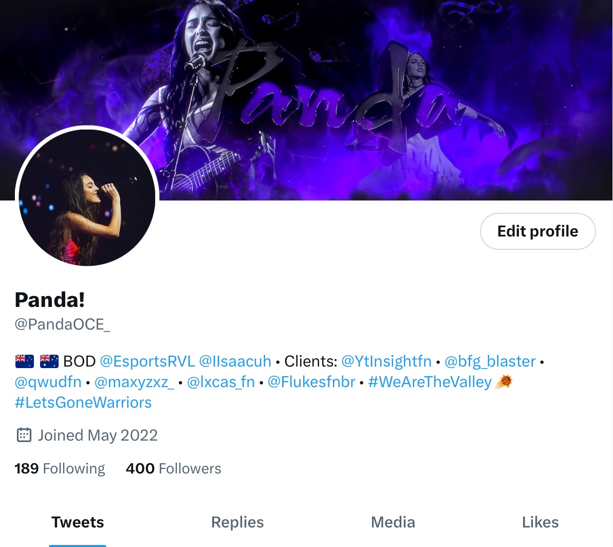 PandaOCE_'s tweet photo. I appreciate all of you! Thanks for 400 ❤️ https://t.co/RMRERCzXAu