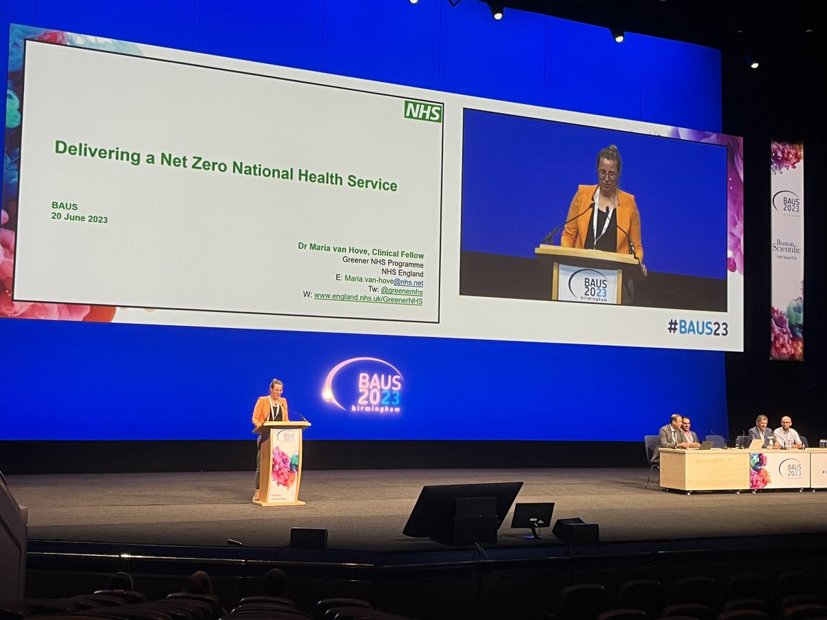 Great to see the passion and expertise from Dr Maria van Hove and Prof Bhutta at #BAUS23 on not how we can, but how we MUST change our practice and scrutinise how we work and where our products come from <a href="/GreenerNHS/">Greener NHS</a>