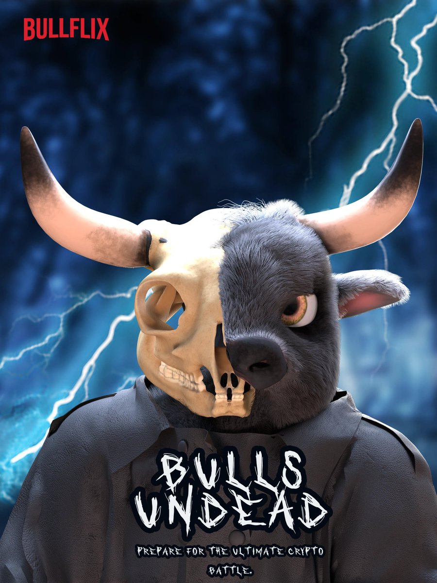 TezbullC's tweet photo. 🎬🐃 Get ready for the most anticipated movie of the year, "Bulls Undead"! Coming soon ONLY on Bullflix, the #1 crypto culture platform! Unearth the secrets of a crypto-society while zombie bulls wreak havoc! Grab your popcorn &amp; HODL tight! 🍿💥🚀 #Bullflix #BullsUndead #Crypto https://t.co/RXaTHKWGxg
