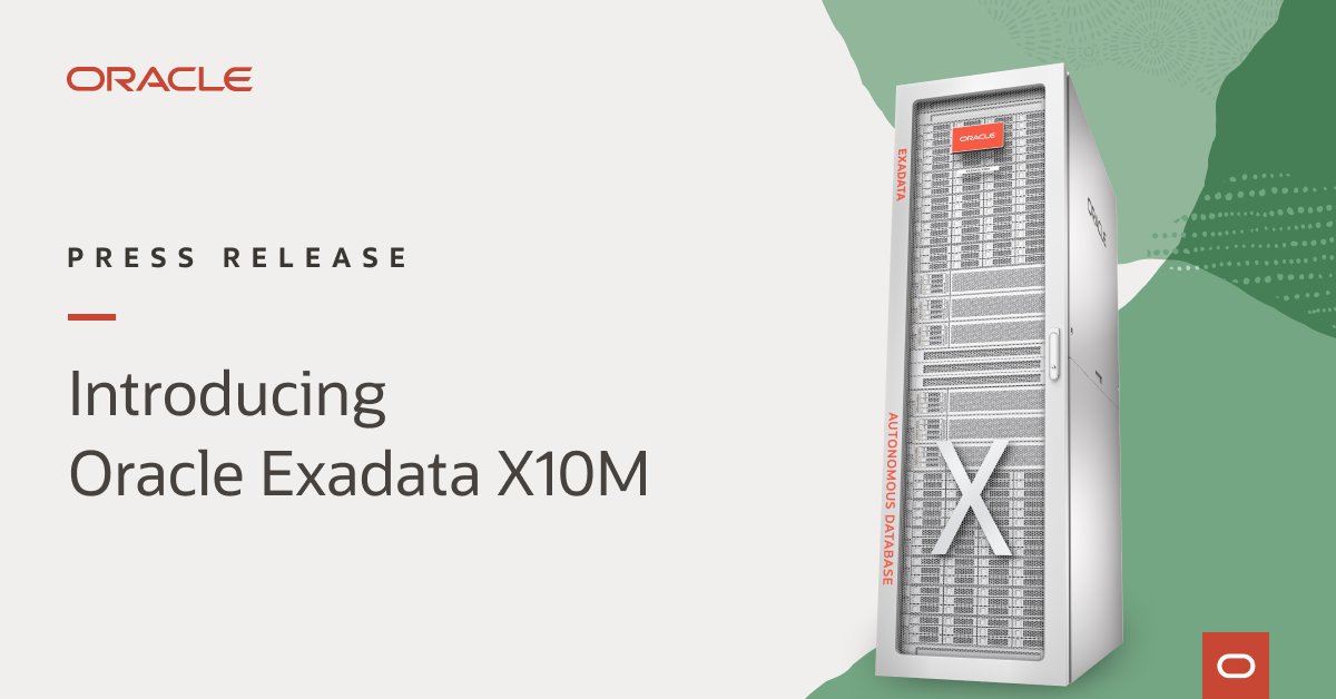 pbruecke's tweet photo. Just announced: Oracle’s next-generation @OracleExadata platform delivering extreme scale, performance, and availability for both on-premises and in the cloud. For more. https://t.co/LGqwSJ35nu https://t.co/JsbwyaDvrm
