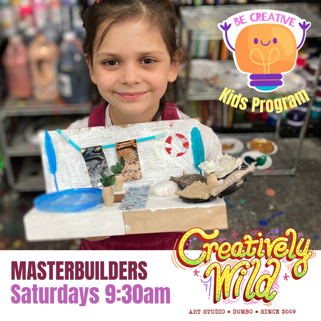 Young explorers discover a huge variety of exciting art media with cool funky Found Object!

Saturdays 9:30-11:00am
creativelywildartstudio.com/kids-art-class…

#CreativelyWildArtStudio #ArtStudio  #CreativeKiDS #art4kids #BrooklynKids #ArtClassesBrooklyn #WeekendFUNforKidsBrooklyn #ArtStudio