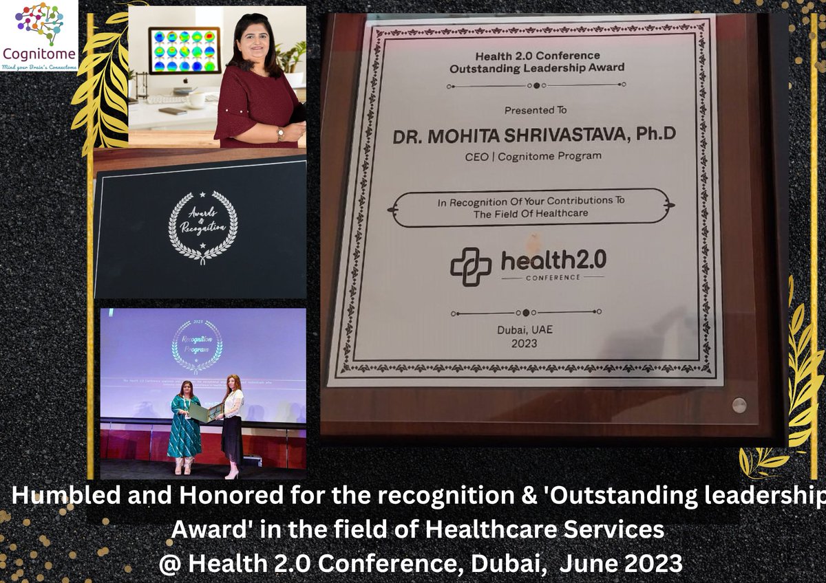 Humbled and Honored for the recognition &amp; 'Outstanding leadership Award' in the field of Healthcare Services
@ Health 2.0 Conference, Dubai, June 2023