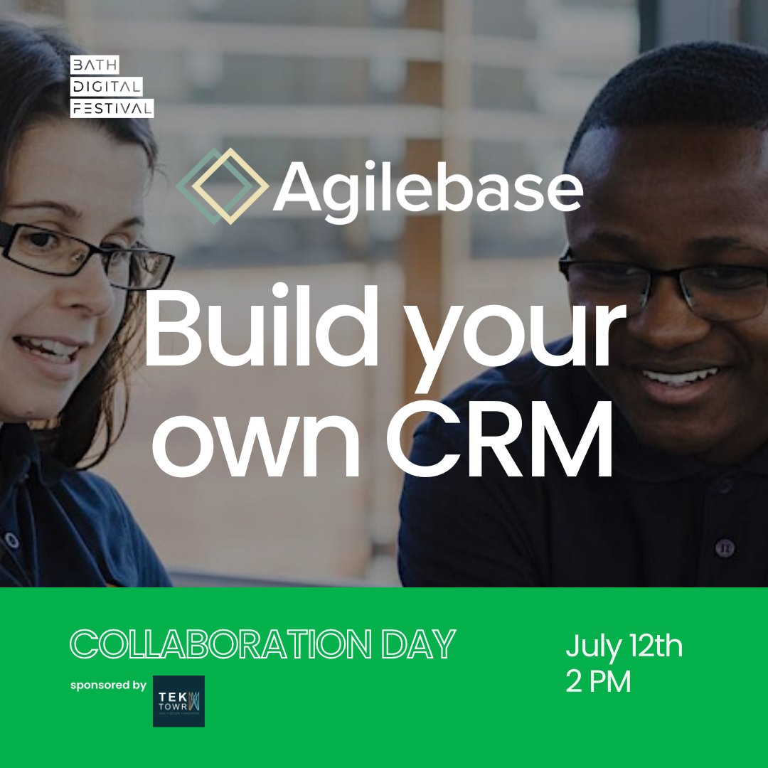 bathdigital's tweet image. Join @agilebase at #BathDigitalFestival for the &apos;Build your own CRM event&apos;!

🎟️ Register here: hubs.li/Q01VhG7w0

📆 See a full list of the events at hubs.li/Q01Vj73Y0

🔔 Follow us for more #BDF news

#Agilebase #BDF23
