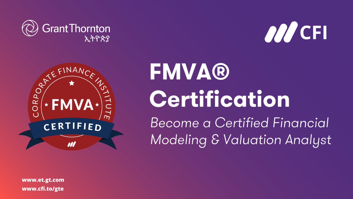 Our FMVA®certification program helps you master financial modeling skills, perform company valuation, unlock financial statements, streamline budgeting and forecasting processes, and improve competency across the entire accounting and finance universe. 2/5 #EthiopianCapitalMarket