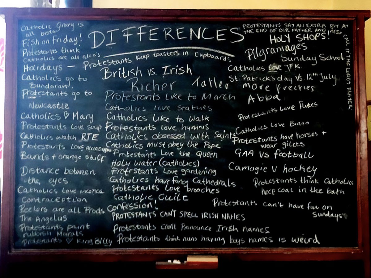 A reminder that the Derry Girls 'Differences' chalkboard is funnier than most sitcoms on its own