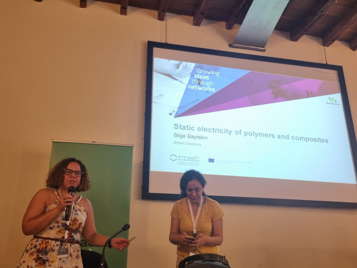 Day 1 (Italy): the chair @MSarraguca introduce Bilge Baytekin talking about static electricity and #mechanochemistry at @COSTprogramme workshop organised by Action CA18112 @MechSustInd. @Impactive_EU @YoungChemists @beyondbenign @HorizonEU @EuChemS