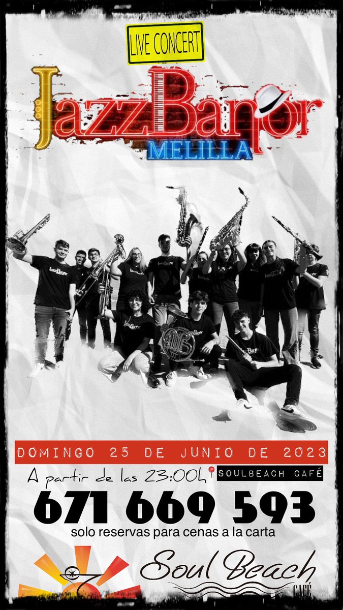 cadenasermel's tweet photo. 🎺JazzBanor actúa este domingo en directo en el @soulbeachcafe 

🥗Un combinado de música y cena que nos lo detalla Carlos Cruselles

🔊https://t.co/Krc35PsF9S https://t.co/x5NqoDZuta