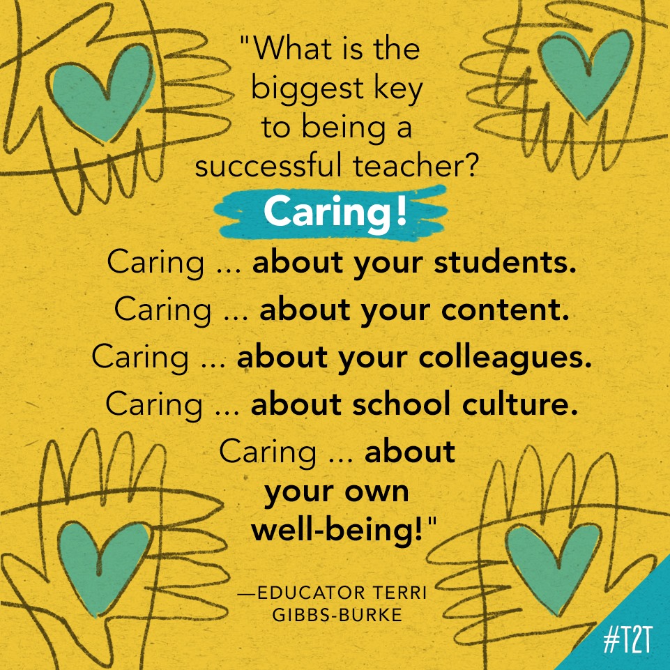 teacher2teacher's tweet photo. All that #TeacherHeart you put in your practice? It makes a difference, says educator @tgibbsburke: https://t.co/uNTTyXQKoB