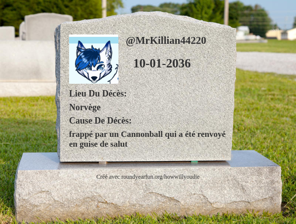 C'est comment et quand je vais mourir anyplacehere.me/howwillyoudie?…

⠀