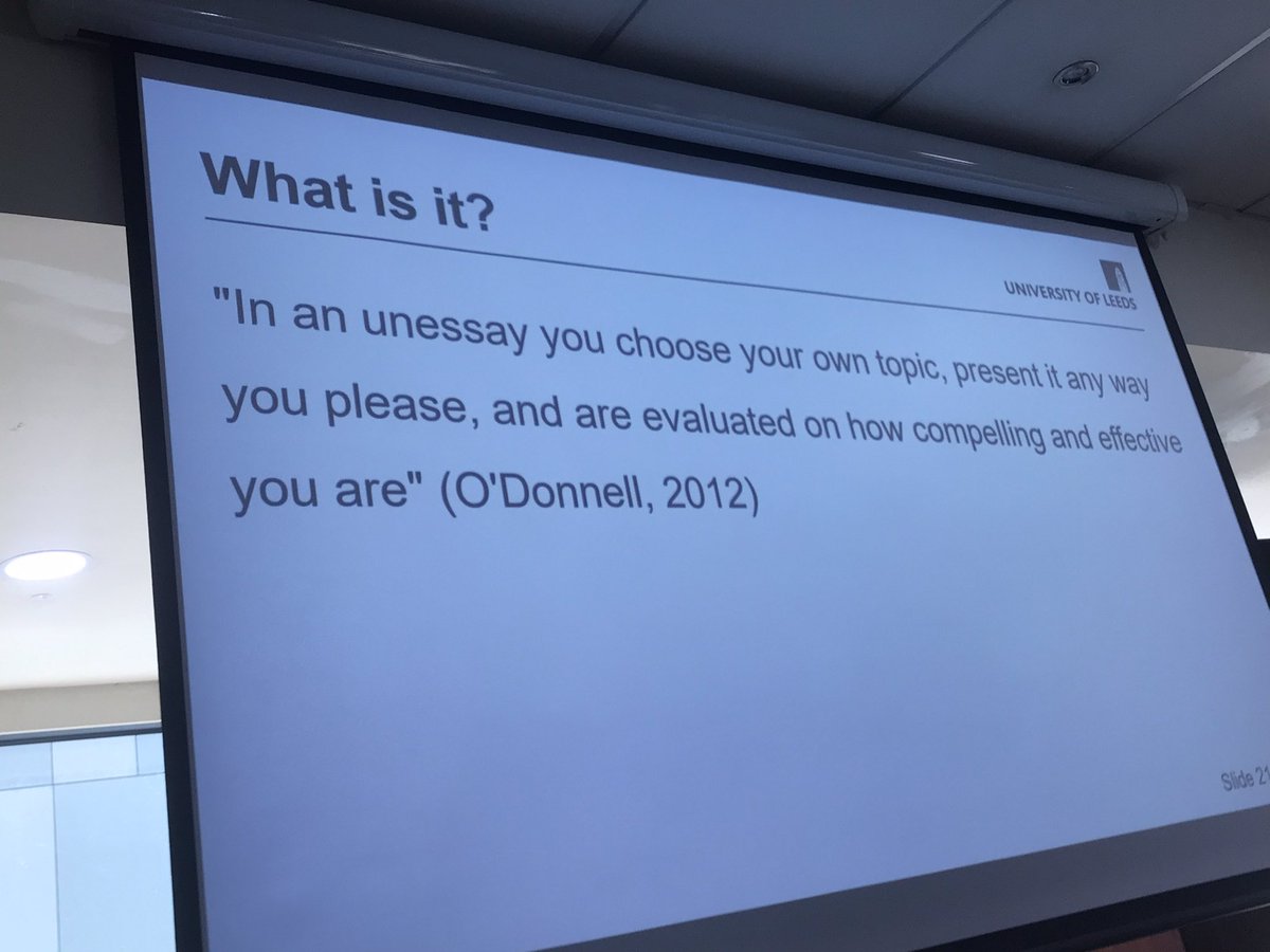 CarlessDavid's tweet photo. The #Unessay as an assessment design and its potentials Marinkova & Robbins at #AssessmentConf23 https://t.co/qa4z94WTxx