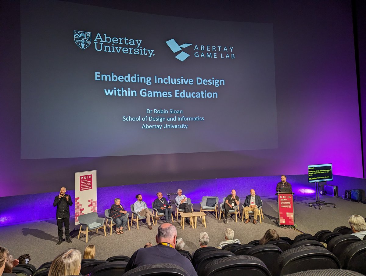 @RobinJSS of @AbertayGameLab now presenting about inclusion in games and integrating a better understanding of inclusion in games education (something we are actively improving on our games courses at @AbertayUni! #InclusiveDesign