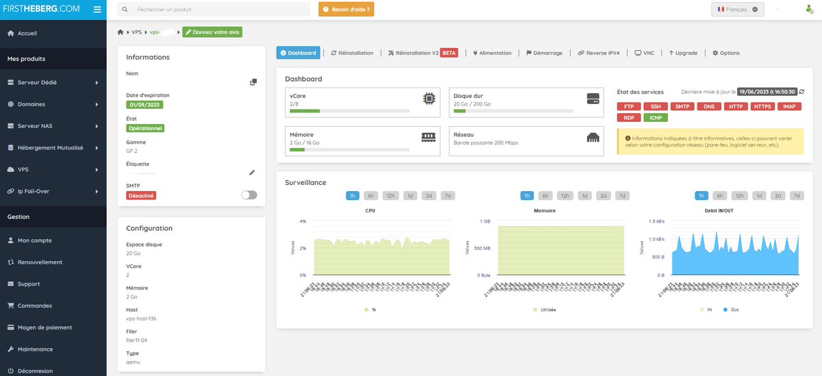 Un nouvel espace client remanié est désormais en ligne sur <a href="/FirstHeberg/">FirstHeberg.com - FR</a> ! Les retours que nous en avons sont très positifs. 
Venez le découvrir gratuitement en souscrivant à un hébergement gratuit !
firstheberg.com/fr/web
