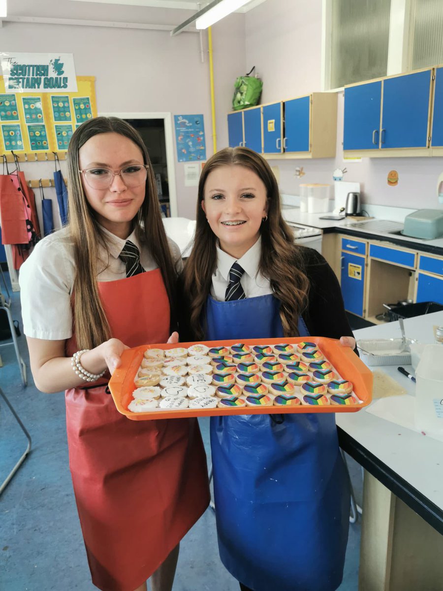 NPA Bakery working hard providing cakes and biscuits for our pride bake sale 🏳️‍🌈🏳️‍⚧️🧁🍪 #webelieveinyou @lenzieacad