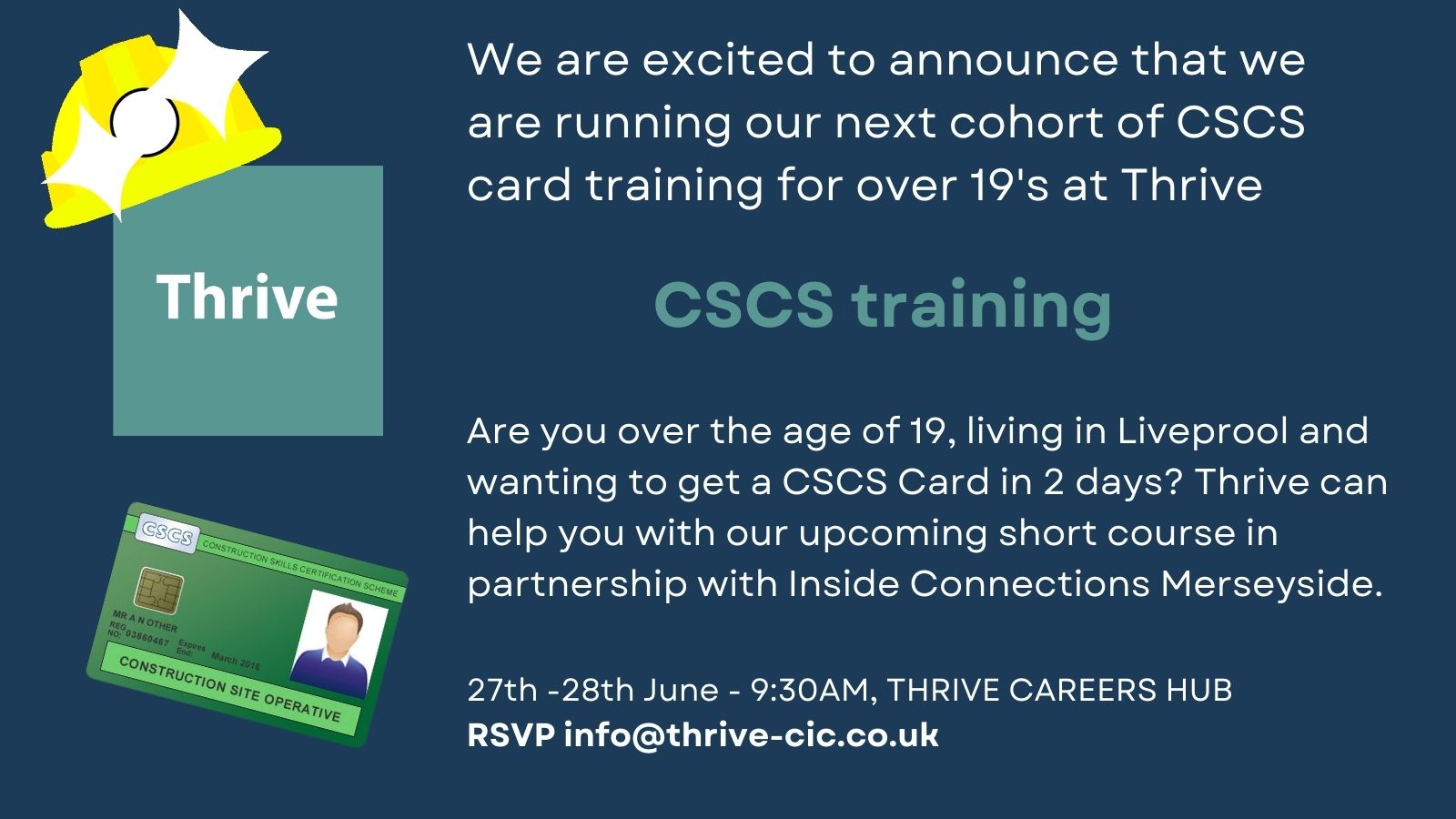 Thrive Careers Hub on Twitter "Our CSCS card training course