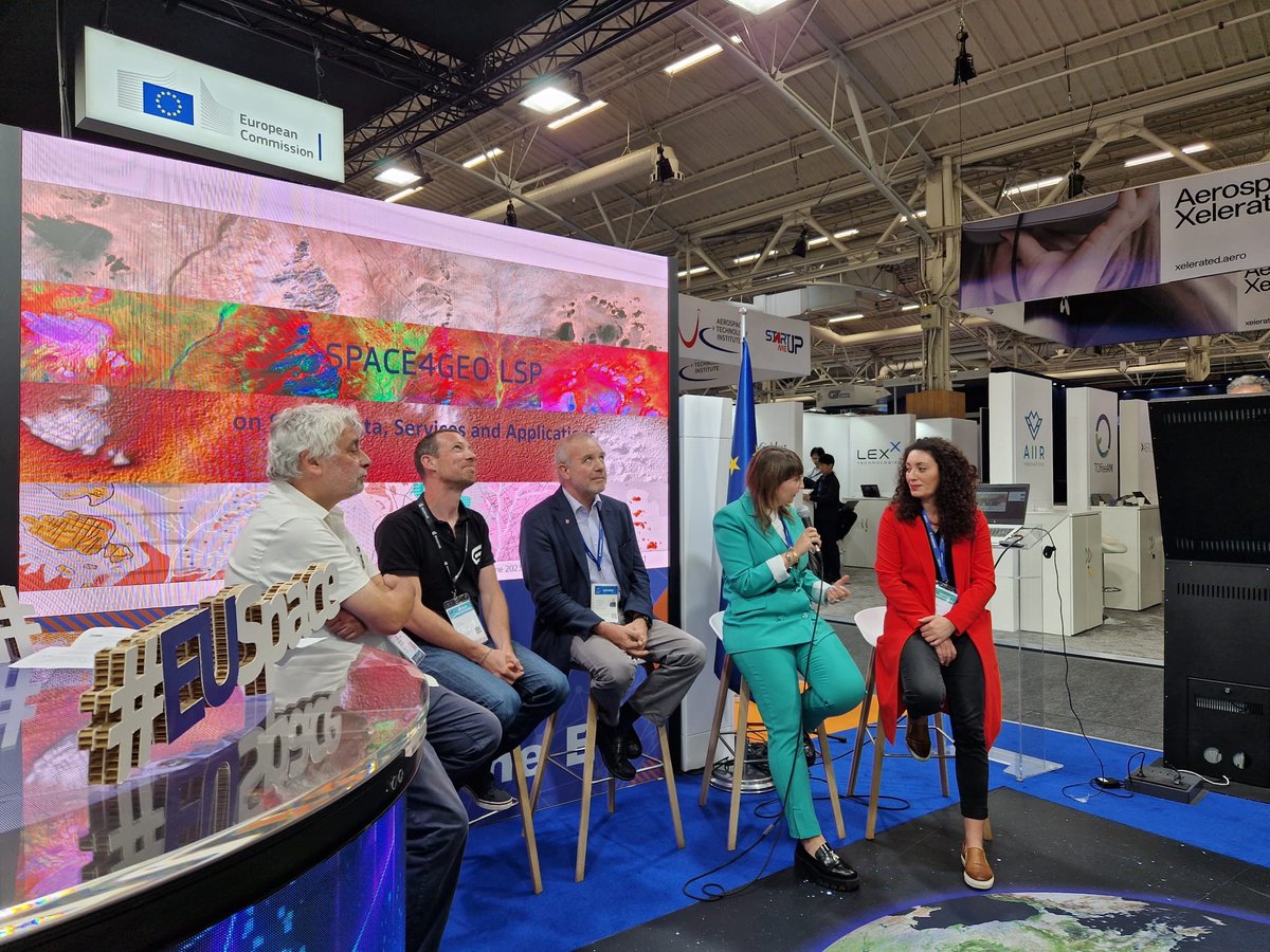 ⚡️Eurisy participates in the panel discussion with @KU_Leuven, @aerospacelab_be, @exotrail and @EU_Commission dedicated to the #Space4GEO LSP taking place now at #ParisAirShow2023 !